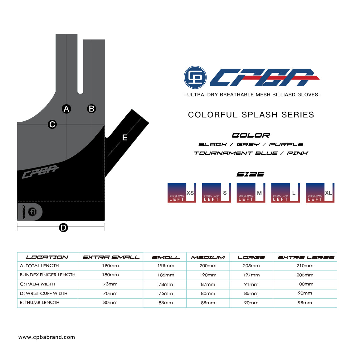 CPBA Color Splash Series - Open Finger