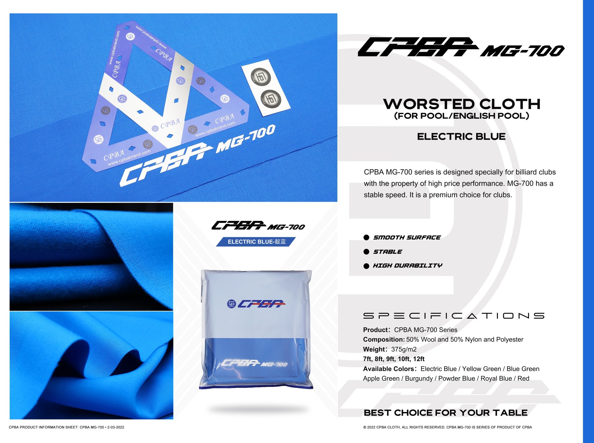 CPBA MG-700 Grade Cloth